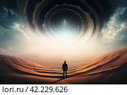 Desert spiral hole digitalart. Generate Ai. Стоковое AI-изображение, AI-художник Иван Рябоконь / Фотобанк Лори