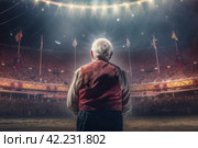 Circus tent arena performer old man. Generate Ai. Стоковое AI-изображение, AI-художник Иван Рябоконь / Фотобанк Лори