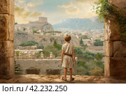Child ancient greek city. Generate Ai. Стоковое AI-изображение, AI-художник Иван Рябоконь / Фотобанк Лори