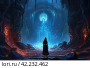 Mage woman fantasy dungeon. Generate Ai. Стоковое AI-изображение, AI-художник Иван Рябоконь / Фотобанк Лори