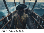 Pirate man aboard pirate ship. Generate Ai. Стоковое AI-изображение, AI-художник Иван Рябоконь / Фотобанк Лори