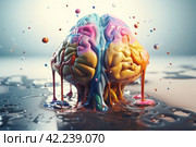 Melting brain surreal. Generate Ai. Стоковое AI-изображение, AI-художник Иван Рябоконь / Фотобанк Лори