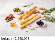 Rosemary oil olive grissini. Generate Ai. Стоковое AI-изображение, AI-художник Иван Рябоконь / Фотобанк Лори