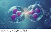 Cell division process, micro. Стоковое AI-изображение, AI-художник Кирилл Черезов / Фотобанк Лори