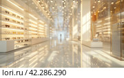 fashion shopping store with blurred glasses and shuttering lights. Стоковое AI-изображение, AI-художник Юлия Гапеенко / Фотобанк Лори