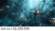 neuromoles, images of neurone development. Стоковое AI-изображение, AI-художник Юлия Гапеенко / Фотобанк Лори