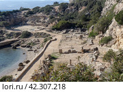The Sanctuary of the goddess Hera Akraia in a small cove of the Corinthian gulf (Greece) (2023 год). Стоковое фото, фотограф Татьяна Ляпи / Фотобанк Лори