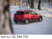KRASNOYARSK, RUSSIA - November 28, 2023: Mazda CX-3. Редакционное фото, фотограф Плотников Дмитрий / Фотобанк Лори