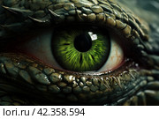 Mysterious Reptilian eye closeup colorful. Generate Ai. Стоковое AI-изображение, AI-художник Иван Рябоконь / Фотобанк Лори