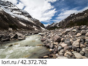 Panoramic view of Baksan river. Стоковое фото, фотограф Юлия Белоусова / Фотобанк Лори