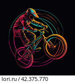 Логотип BMX в стиле хай-тек. Футуристический дизайн с динамичными линиями и современными элементами. Привлекающая внимание иллюстрация для брендинга экстремальных видов спорта. Стоковая иллюстрация, иллюстратор Карпенко Алексей / Фотобанк Лори