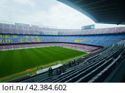 Camp Nou stadium of FC Barcelona, Catalonia (2021 год). Редакционное фото, фотограф Яков Филимонов / Фотобанк Лори