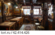 Restaurant, cafe in Russian style,    Generative AI. Стоковое AI-изображение, AI-художник Анна Кривицкая / Фотобанк Лори