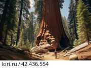 Towering Giant sequoia tree. Generate Ai. Стоковое AI-изображение, AI-художник Иван Рябоконь / Фотобанк Лори