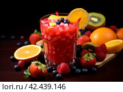 Exotic Fruit frizzle juice. Generate Ai. Стоковое AI-изображение, AI-художник Иван Рябоконь / Фотобанк Лори