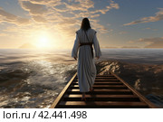 Righteous Jesus Christ person. Generate Ai. Стоковое AI-изображение, AI-художник Иван Рябоконь / Фотобанк Лори