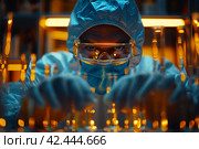 Ученый работает в лаборатории. Стоковое AI-изображение, AI-художник Щеголева Ольга / Фотобанк Лори