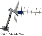 Телевизионная антенна на белом фоне. TV antenna isolated on white. Стоковое фото, фотограф Татьяна Д / Фотобанк Лори