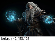 Mage druid flame. Generate Ai. Стоковое AI-изображение, AI-художник Иван Рябоконь / Фотобанк Лори
