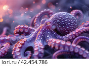 Octopus in the sea. ,    Generative AI. Стоковое AI-изображение, AI-художник Анна Кривицкая / Фотобанк Лори