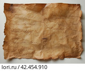 Old parchment paper with illegible writing on it,    Generative AI. Стоковое AI-изображение, AI-художник Анна Кривицкая / Фотобанк Лори