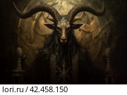 Baphomet rock skull. Generate Ai. Стоковое AI-изображение, AI-художник Иван Рябоконь / Фотобанк Лори