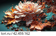 Beautiful textured floral background. Стоковое AI-изображение, AI-художник Виктория Кольцова / Фотобанк Лори