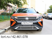 Volkswagen Taos is a compact crossover SUV produced by the German automobile manufacturer Volkswagen. Редакционное фото, фотограф Константин Григорьев / Фотобанк Лори