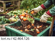 Composting food waste. Generate Ai. Стоковое AI-изображение, AI-художник Иван Рябоконь / Фотобанк Лори