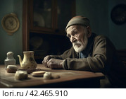 Old man alone. Generate Ai. Стоковое AI-изображение, AI-художник Иван Рябоконь / Фотобанк Лори