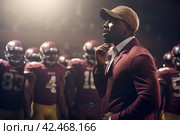 American football coach. Generate Ai. Стоковое AI-изображение, AI-художник Иван Рябоконь / Фотобанк Лори