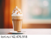 Caramel frappuccino. Generate Ai. Стоковое AI-изображение, AI-художник Иван Рябоконь / Фотобанк Лори