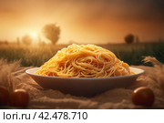 Spaghetti Bolognese. Generate AI. Стоковое AI-изображение, AI-художник Иван Рябоконь / Фотобанк Лори