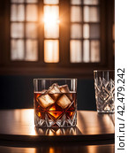 Cocktail vodka with coffee liqueur on sunny background. Стоковое AI-изображение, AI-художник Наталья Симакова / Фотобанк Лори