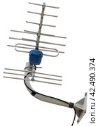 Телевизионная антенна на белом фоне. TV antenna isolated on white. Стоковое фото, фотограф Татьяна Д / Фотобанк Лори