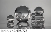 Abstract Silver Liquid and Spheres. Стоковое AI-видео, аниматор Кирилл Черезов / Фотобанк Лори