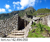 Machu Picchu is capital of the Inca Empire in Andes mountains, Peru, South America (2011 год). Стоковое фото, фотограф Сергей Стрелков / Фотобанк Лори