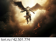 Lucifer falling from heaven sky. Generate Ai. Стоковое AI-изображение, AI-художник Иван Рябоконь / Фотобанк Лори