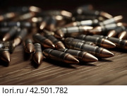 Many metal bullets. Generate Ai. Стоковое AI-изображение, AI-художник Иван Рябоконь / Фотобанк Лори
