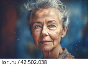 Mature woman face vintage desaturated. Generate ai. Стоковое AI-изображение, AI-художник Иван Рябоконь / Фотобанк Лори