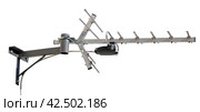 Телевизионная антенна на белом фоне. TV antenna isolated on white. Стоковое фото, фотограф Татьяна Д / Фотобанк Лори
