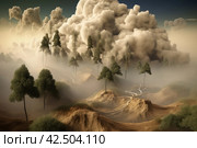 Surreal cloudy earth. Generate AI. Стоковое AI-изображение, AI-художник Иван Рябоконь / Фотобанк Лори