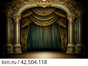 Theatrical stage backdrop. Generate ai. Стоковое AI-изображение, AI-художник Иван Рябоконь / Фотобанк Лори