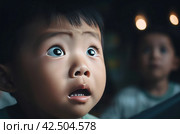 Chinese child looking surprised portrait. Generate ai. Стоковое AI-изображение, AI-художник Иван Рябоконь / Фотобанк Лори