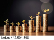 Concept of interest rate dividends. Generate ai. Стоковое AI-изображение, AI-художник Иван Рябоконь / Фотобанк Лори