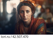 Israeli woman looking in camera. Generate ai. Стоковое AI-изображение, AI-художник Иван Рябоконь / Фотобанк Лори