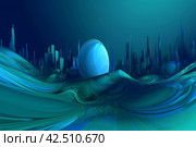 Blue background swirled shapes. Generate ai. Стоковое AI-изображение, AI-художник Иван Рябоконь / Фотобанк Лори