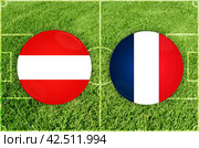 Austria vs France football match. Стоковая иллюстрация, иллюстратор Jan Jack Russo Media / Фотобанк Лори
