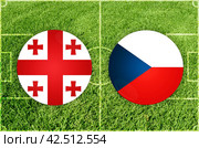 Georgia vs Czechia football match. Стоковая иллюстрация, иллюстратор Jan Jack Russo Media / Фотобанк Лори