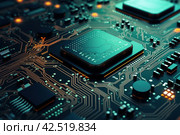 Complex Circuit board. Generate Ai. Стоковое AI-изображение, AI-художник Иван Рябоконь / Фотобанк Лори